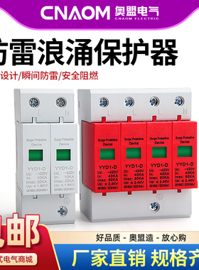 浪涌保护器电涌避雷器二级家用电涌防雷器三相电源模块1P2P3P4P
