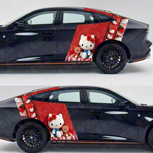 C柱车贴领克03长安UNI特斯拉model3蔚来ET5后车门车身拉花装饰贴