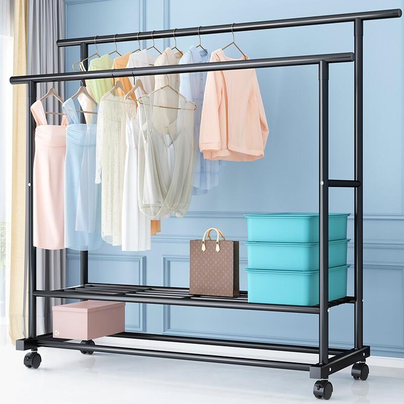 艾欧唯晾衣架落地卧室家用凉衣杆挂衣架室内简易收纳阳台晒衣服架