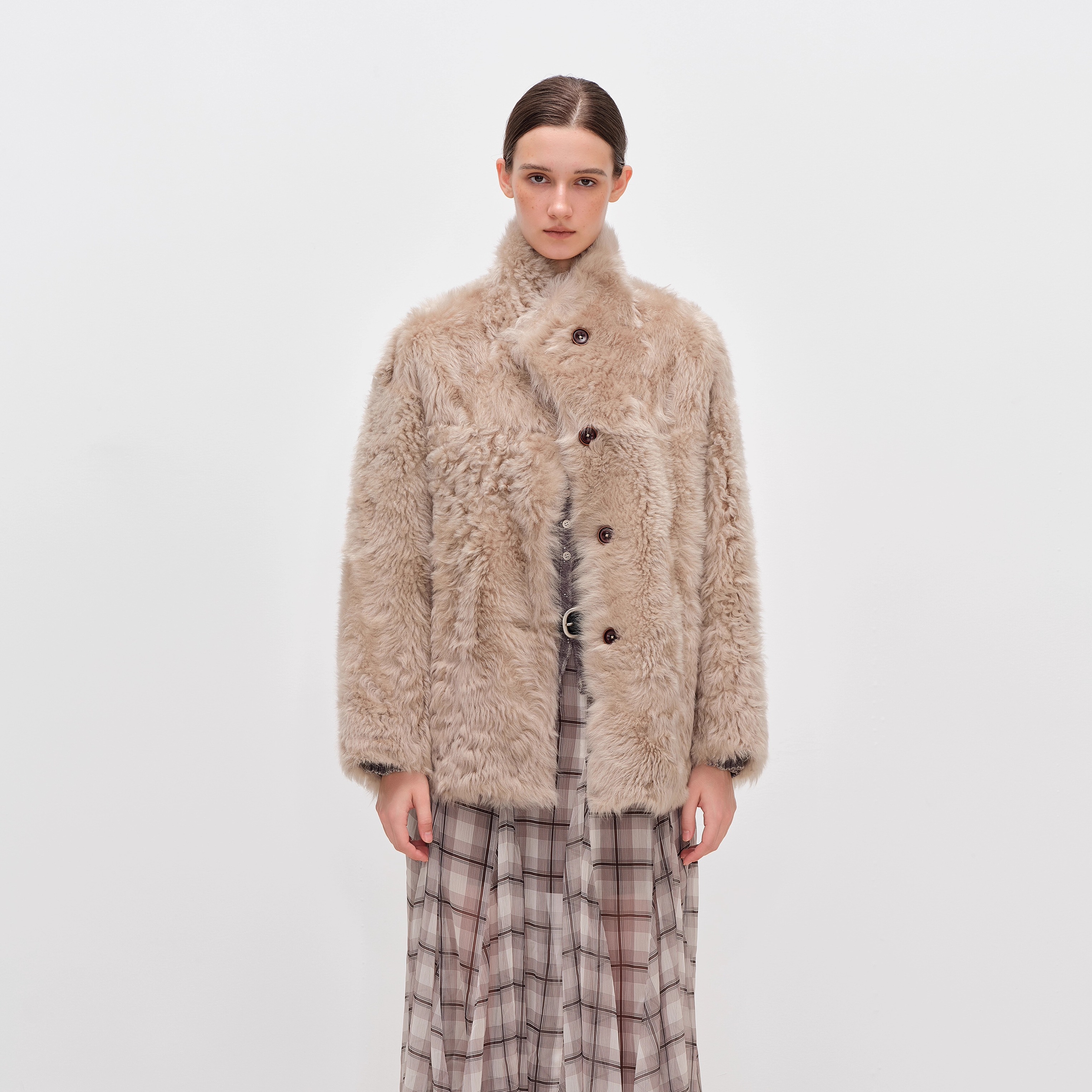 DESERTO 小野家西班牙进口托斯卡纳皮毛一体皮草外套女丨赫本小姐