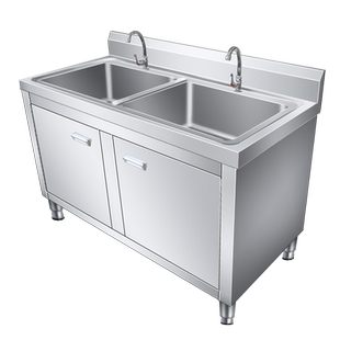 不锈钢水池柜商用水槽单双池厨房柜式洗菜盆消毒池食堂家用洗碗池