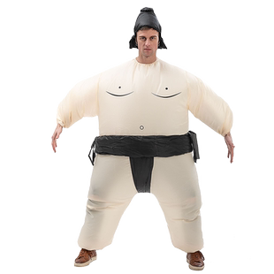 抖音同款搞笑卡通人偶万圣节服装成人儿童充气相扑力士大胖子衣服