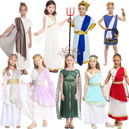 儿童节表演罗马希腊雅典娜衣服