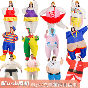 充气相扑武士大力士衣服大胖子成人搞怪行走人偶表演道具服装