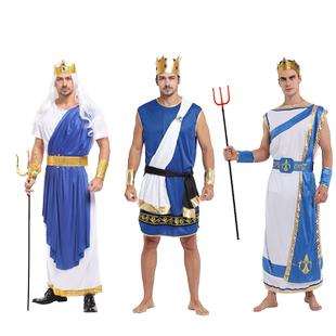 万圣节年会服装 古希腊神话海神神王宙斯服饰cos化妆舞会演出衣服