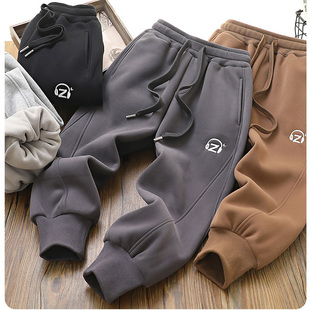 男童裤子秋冬款卫裤一体绒厚绒外穿运动裤儿童中大童棉裤加绒加厚