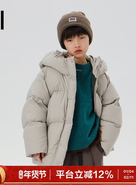 【高充绒】ei童装儿童连帽加厚羽绒服冬装新款中大童保暖外套