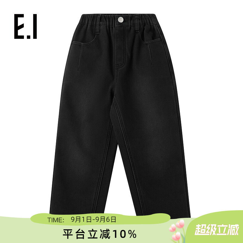 ei童装儿童加绒牛仔裤图片