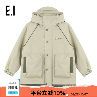 ei童裝 棉服冬裝 新款 男女童戶外運動夾克休閑風衣 兒童連帽款