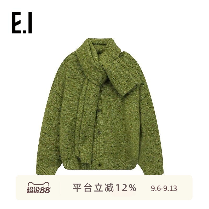 ei童装女童针织开衫圆领毛衫图片