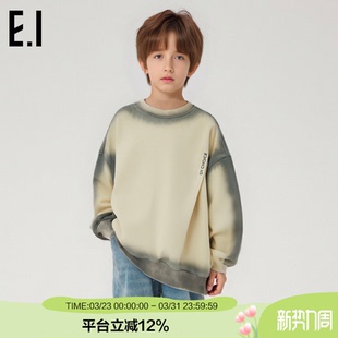 宽松休闲上衣亲子装 ei童装 新款 套头晕染卫衣春装 儿童长袖