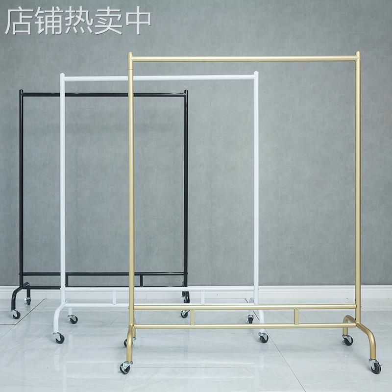 衣架服装店展示架落地货架挂衣杆摆摊专用陈列衣服龙门架移动滑轮