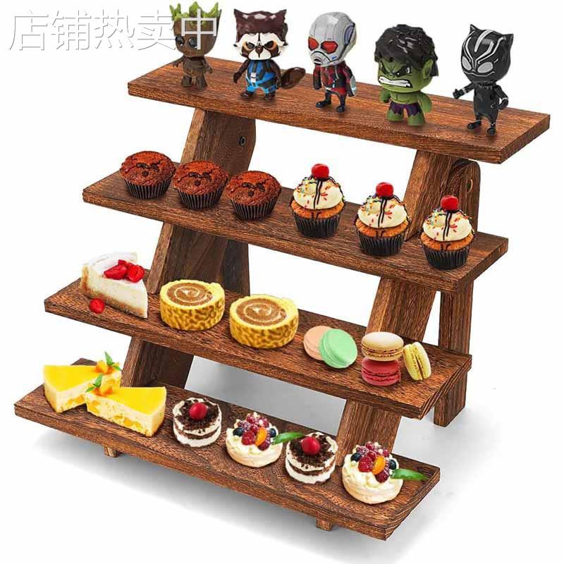木质纸杯蛋糕收纳架 多层可拆卸甜点展示架室内植物多肉支架
