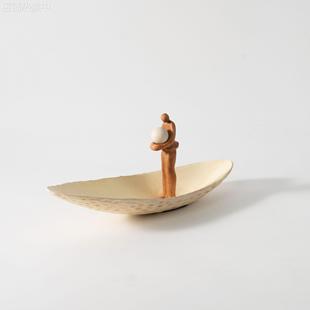 现代简约艺术船人创意摆件桌面玄关置物家居装饰品样板间陈设用品