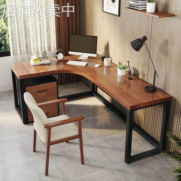 现代简约实木转角电脑桌家用书房型学习书桌工作室单人办公桌椅子