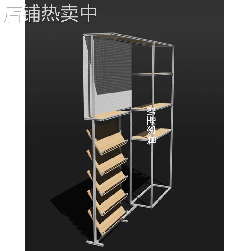 鞋架包包收纳展架铝型材展示柜货架样品装饰洞洞板陈列柜多层置物