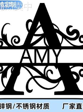 金属墙壁装饰工艺品跨境室内外铁艺字母新品挂件玄关阳台标牌厂家