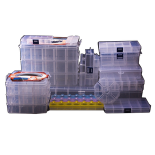 透明塑料盒螺丝小号收纳盒五金储物盒元件工具电子零件盒子有盖