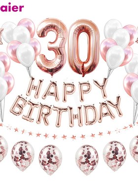 38pcs 30th 40th 50th 60th Birthday Rose Gold Birthday Party