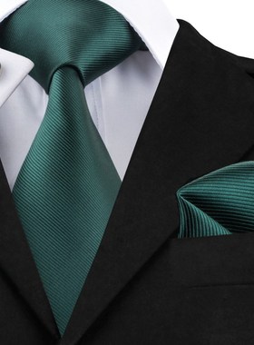 Solid Silk Mens Ties Neck Tie Set for Men Suits Tie Handker