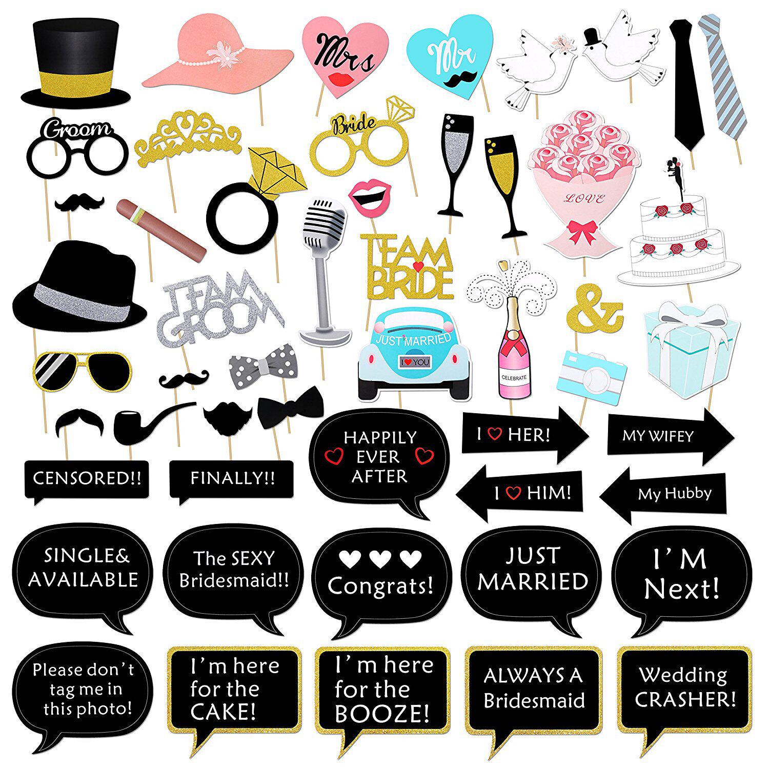 bachelorette party supplies photo props just merried funny