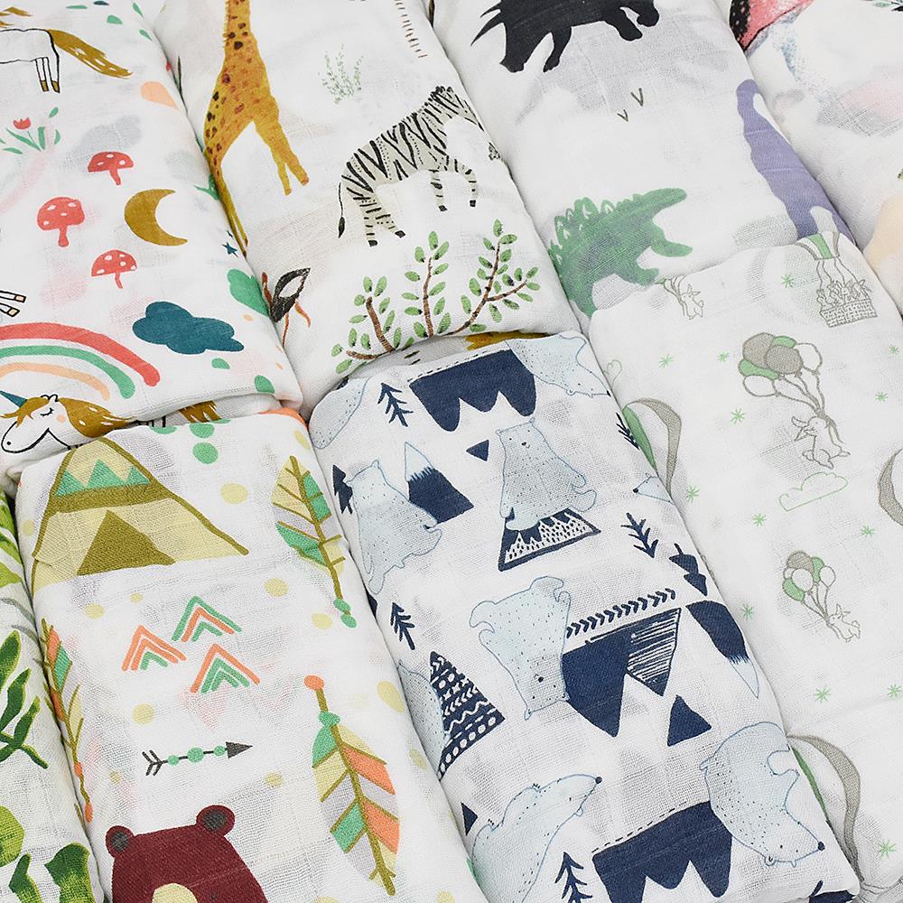 70�mboo fiber 30%cotton baby swaddle bedding infant blanke