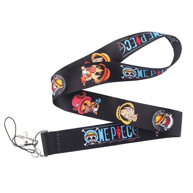 anime one piece polyester lanyard keychain lanyards for key
