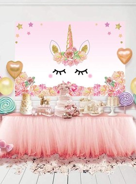 Unicorn Party Flower Birthday Party Backdrops Baby Newborn