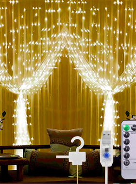 Christmas Curtain Lights 300 LED Fairy String Twinkle Light