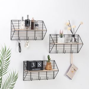 New Nordic Wrought Iron Partition Wall Shelf Home Decoration