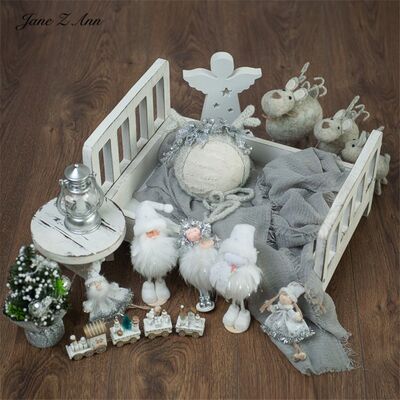 Jane Z Ann Newborn silver Christmas doll elk hat cute xmas