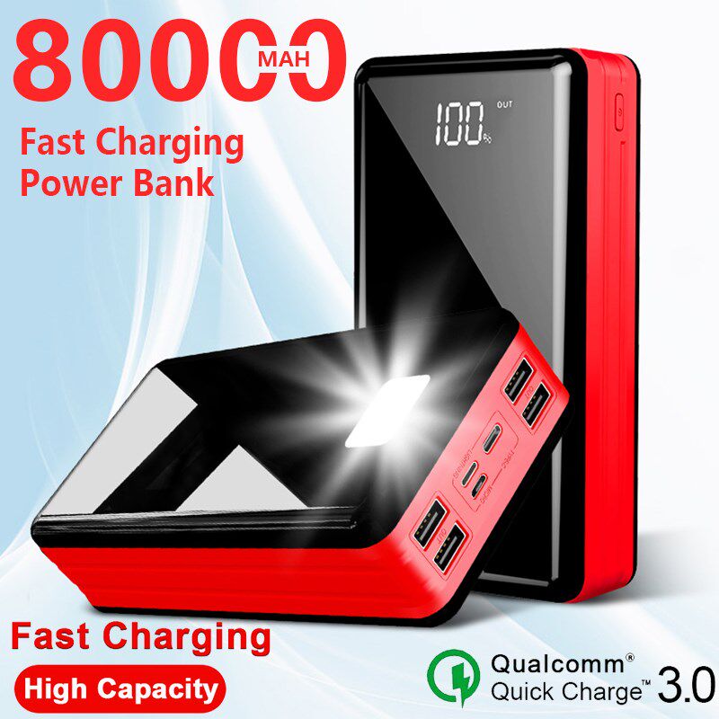 80000 mah power bank portable travel powerbank for xiaomi