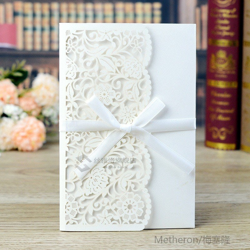 1pcs sample laser cut wedding invitation card lace flower gr