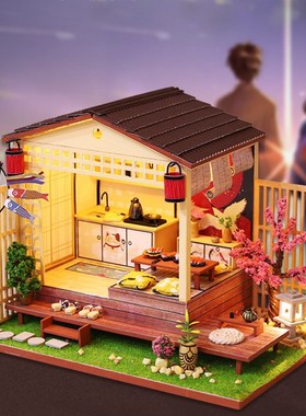 Japanese style house leaning Sakura cottage handmade DIY hou