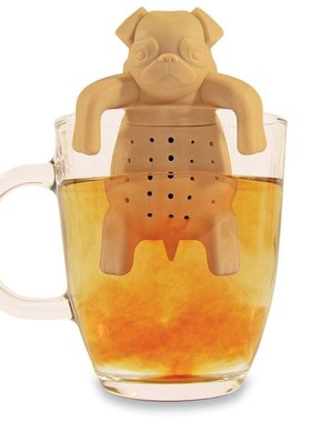 1Piece Lovely Tea Strainers Pug In A Mug Silicone Tea Infuse