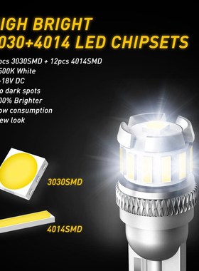 10X W5W LED T10 LED Bulbs Canbus 4014 3020SMD For BMW Audi C