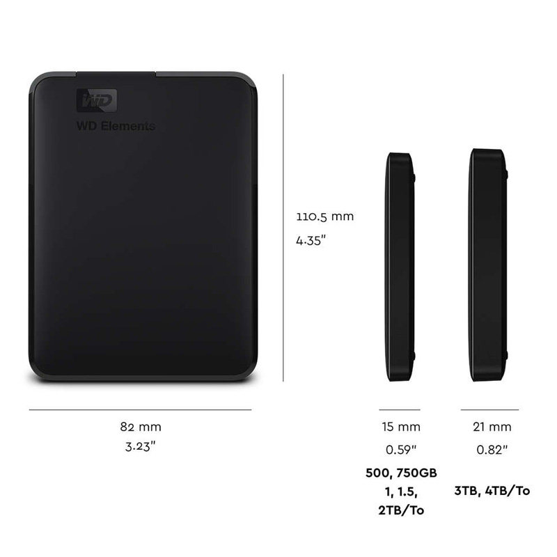 elements portable external hard drive disk hd 1tb 2tb high c
