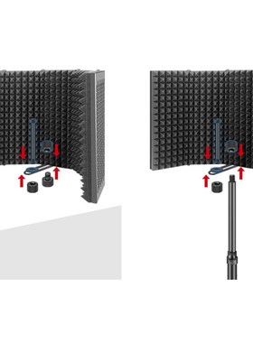 Studio Recording Mic Isolation Shield Absorbent Foam Foldab