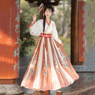 晋制齐腰襦裙中国风改良日常春夏新款 妃亦坊原创汉服女 烟雨渡