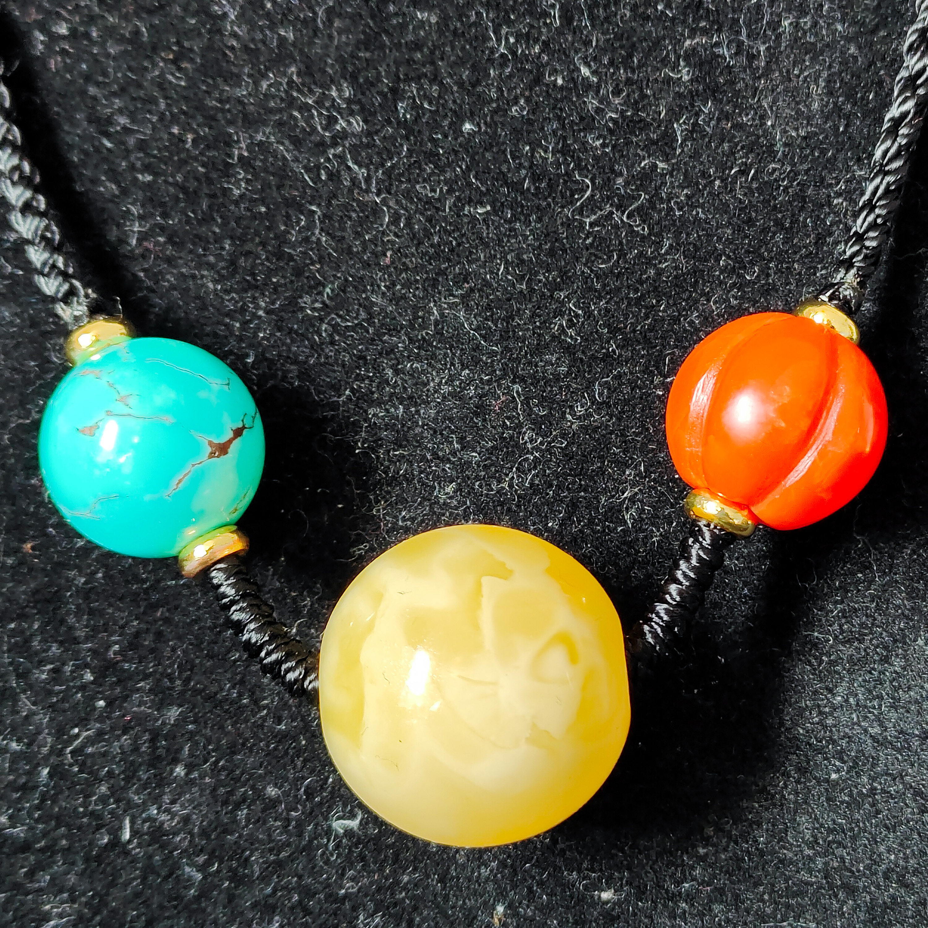 天然蜜蜡吊坠保真原矿绿松石老甘南南红玛瑙藏传文玩项链一物一图