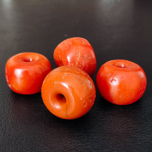 藏传回流天然原矿老甘南红锁骨链精品收藏级满色满肉苹果圆吊坠男