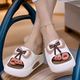 蝴蝶结居家外穿防滑沙滩一字拖 女生软弹EVA厚底凉拖时尚 夏季 新款