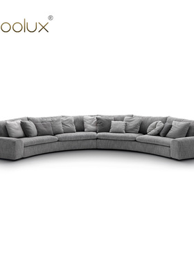 Sfoolux我我Ben Ben意式轻奢创意设计弧形大平层客厅多人布艺沙发