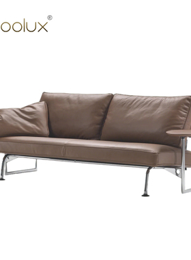 Sfoolu北欧轻奢艺术风设计师设计 GINGER 样板间创意双人皮艺沙发