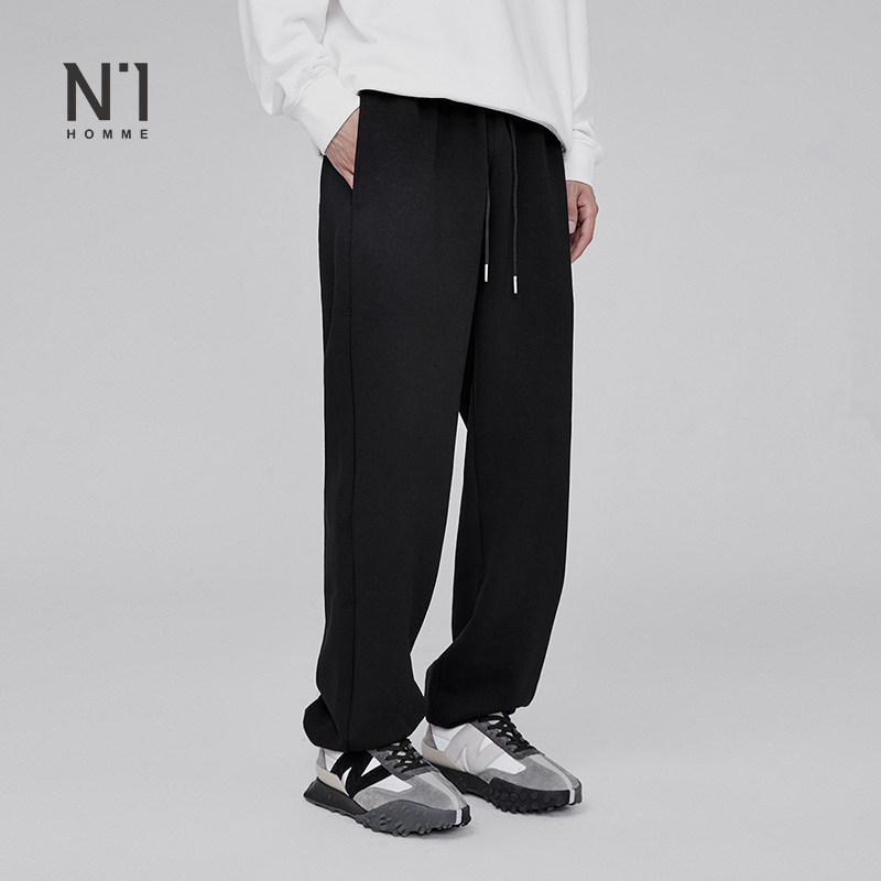 N1混纺直筒宽松束脚休闲裤