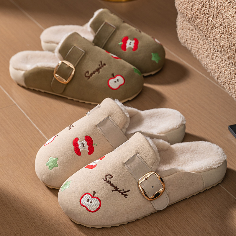 防滑平底女生包头拖鞋复古卡通