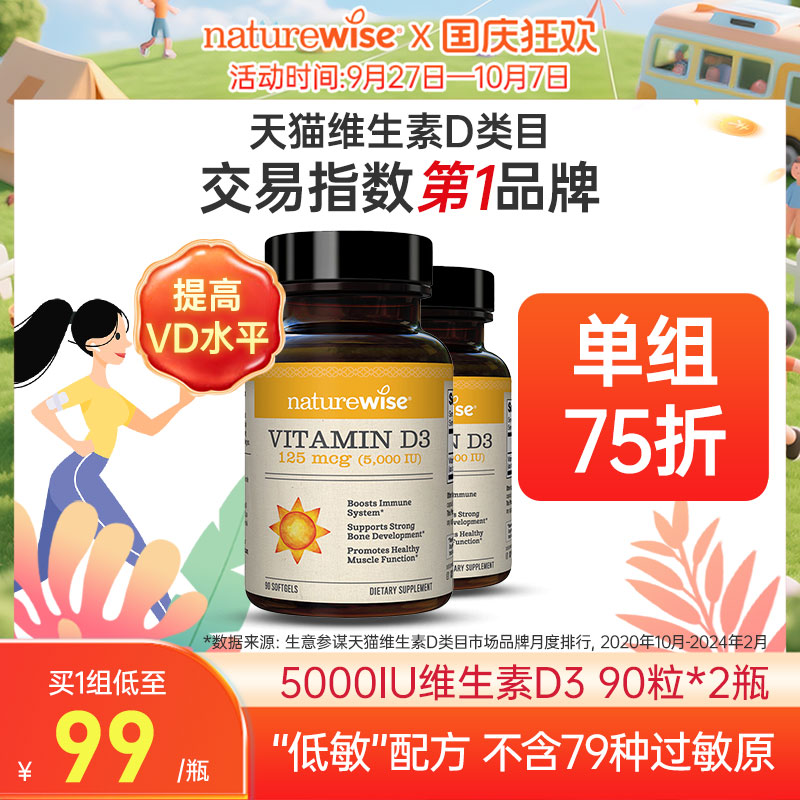 5000iu维生素D3阳光瓶