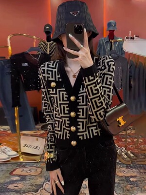 高级感针织开 衫女短款春秋薄款2025年新款小香风小个子毛衣外套