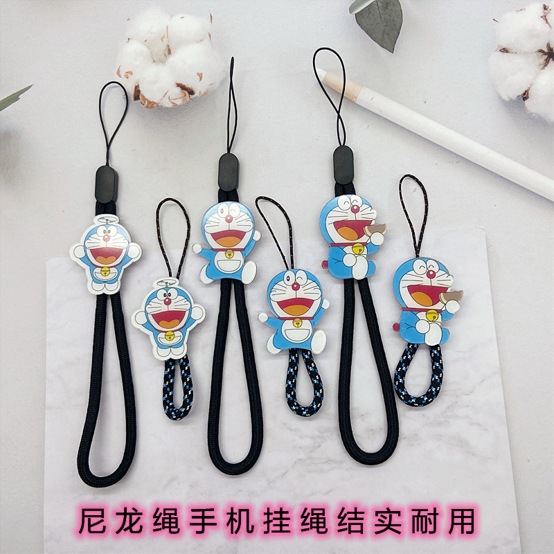 手机绳子手腕挂绳机器猫卡通指环扣短绳可爱女款手机防丢绳子挂链