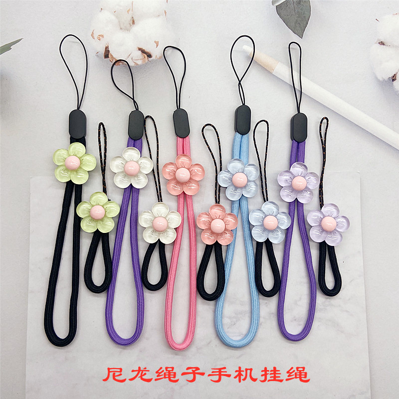 花朵手机挂绳手腕绳可爱女款防摔手机绳子短款指环绳u盘钥匙防丢